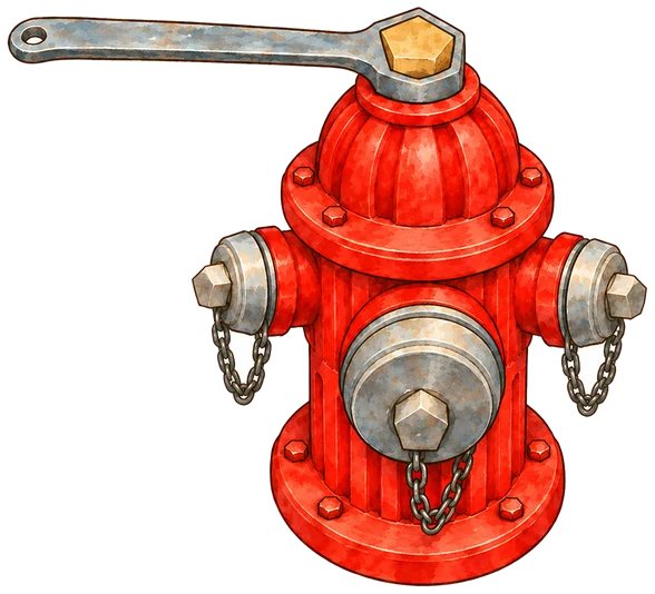 A red fire hydrant
