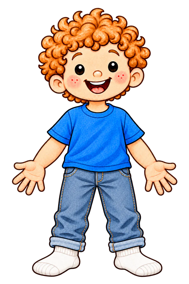 Freddy in his T-shirt and jeans, ready to gear up