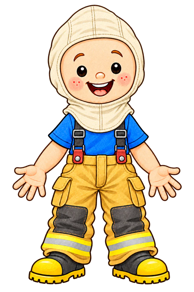 Freddy in boots, pants and hood