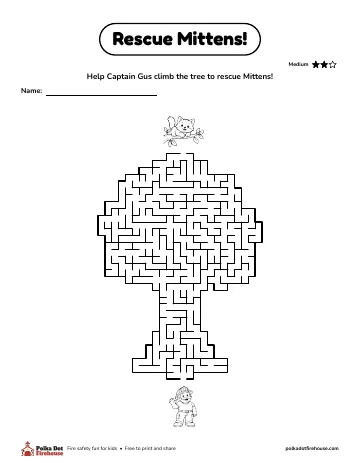 A tree-shaped maze for Captain Gus to climb up to Mittens