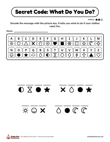 A picture code to crack. It answers: what do you do?