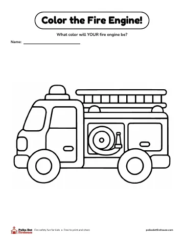 A simple fire engine to color any color you like