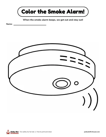 A big smoke alarm with sound lines, to color