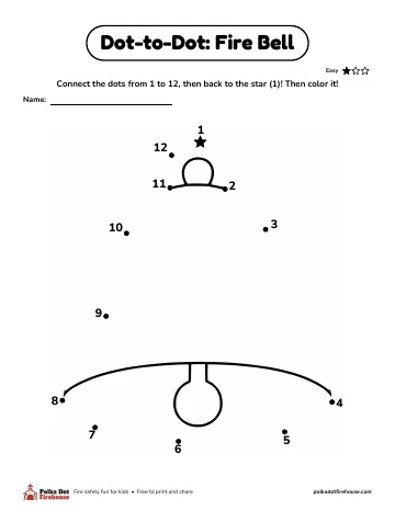 A dot-to-dot from 1 to 12 that makes a bell