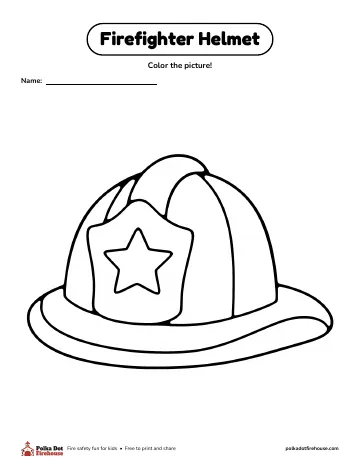 A firefighter helmet with a star badge
