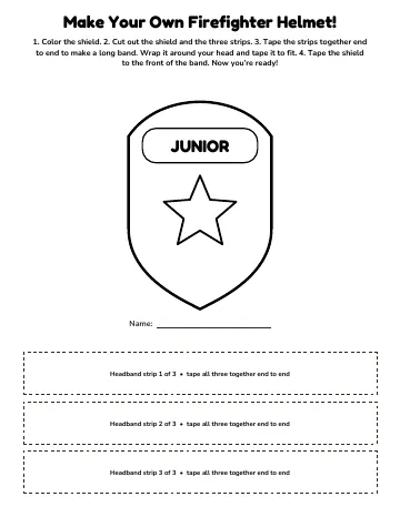 A helmet shield with a star and three headband strips, in black and white to color