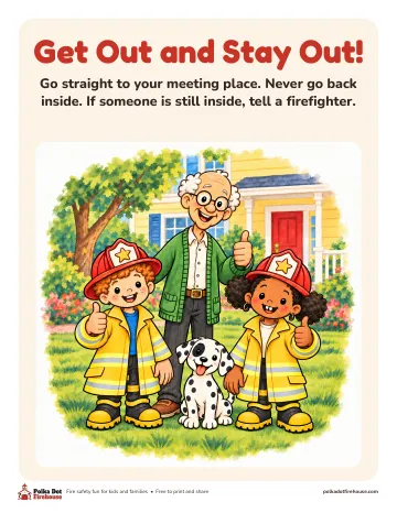 Grandpa, Freddy, Frieda and Pepper wave at their meeting place by the mailbox